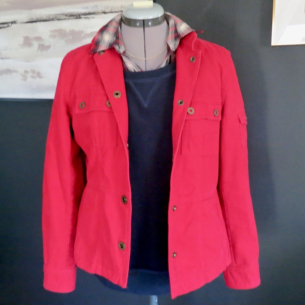 Vintage Ralph Lauren Naval Supply Company Red Canvas Military Utility Jacket